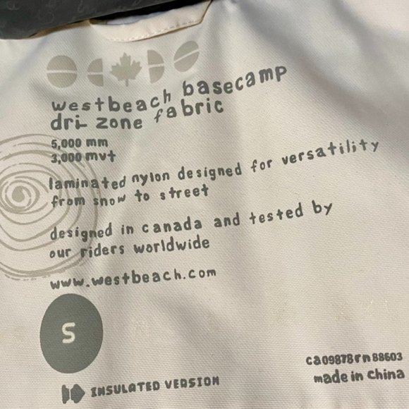 *NOT FOR SALE/SOLD* Westbeach ski/snowboard jacket (Size S) - Picture 4 of 4